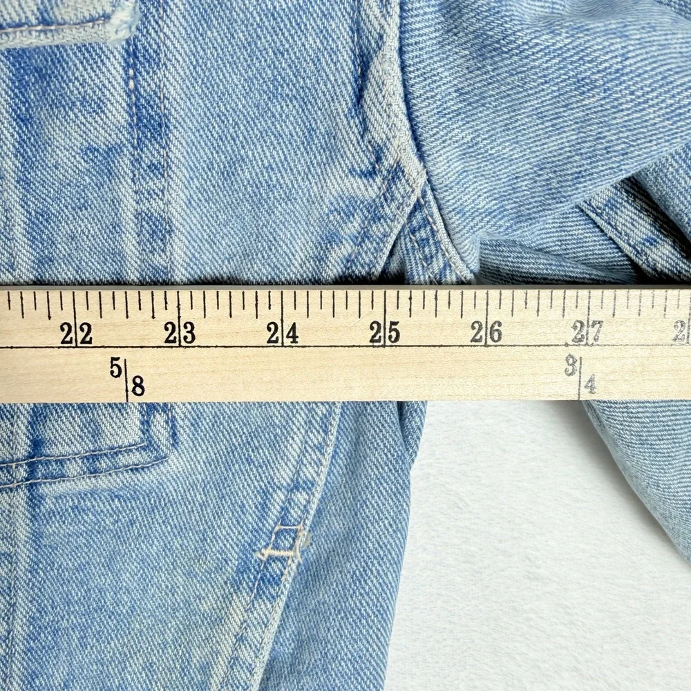 Vintage 80s Banana Republic‎ Adventure Outfitters Denim Jacket Leather Collar XL